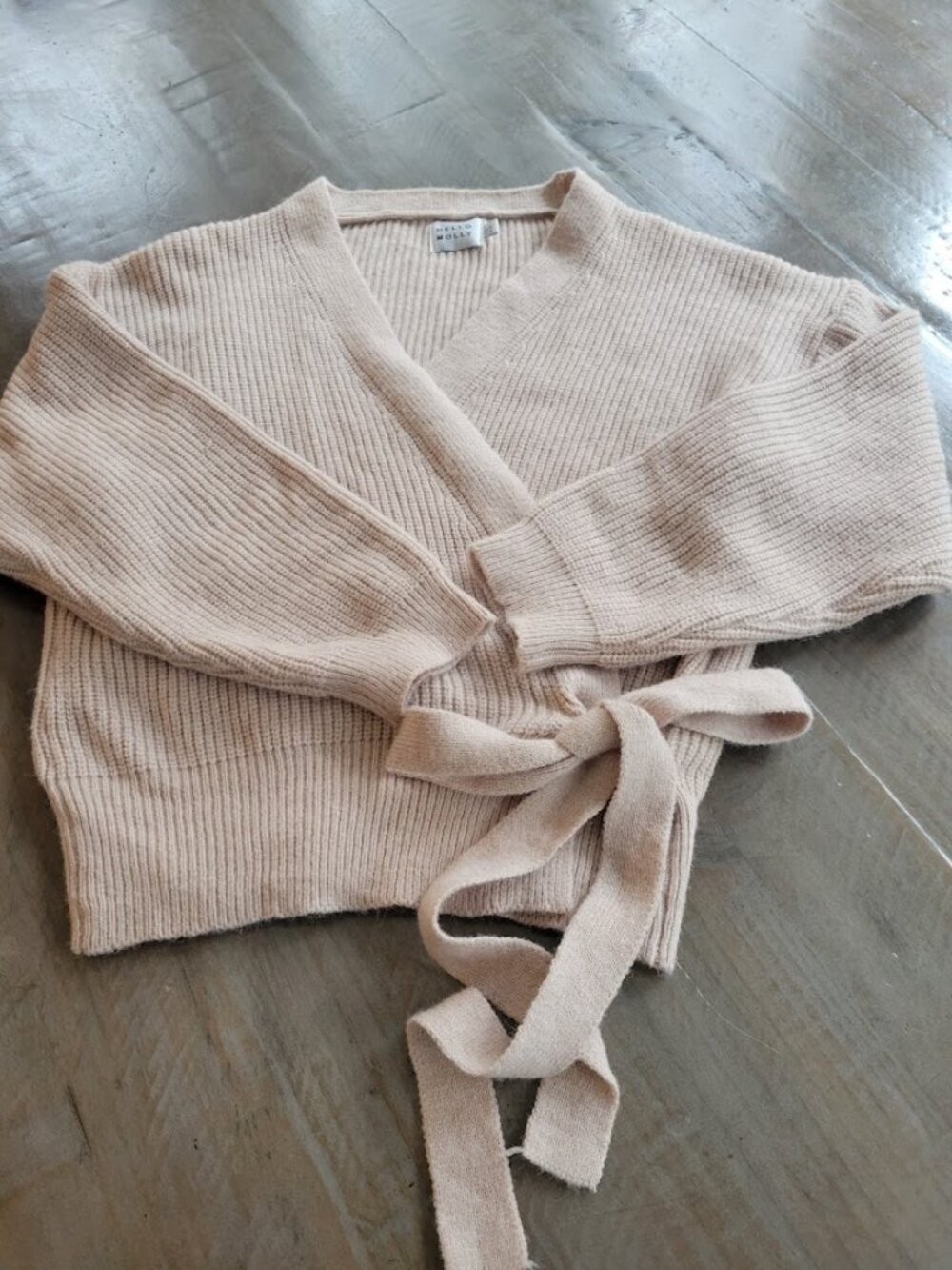 Women's Hello Molly Wrap-around Sweater, Tan, Size S